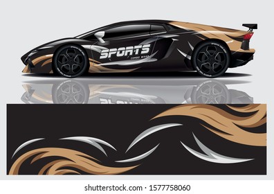 sport car decal wrap design vector