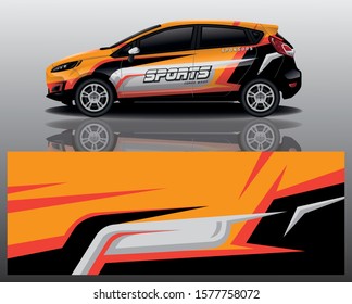 sport car decal wrap design vector