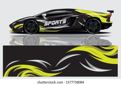 sport car decal wrap design vector