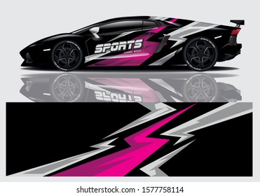 sport car decal wrap design vector