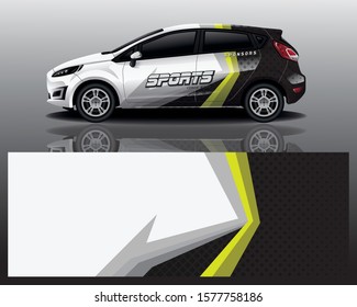 sport car decal wrap design vector