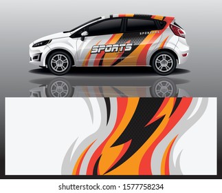 sport car decal wrap design vector
