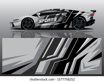 sport car decal wrap design vector