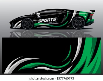 sport car decal wrap design vector