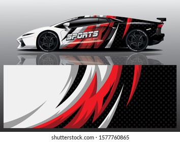 sport car decal wrap design vector