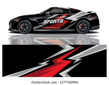 sport car decal wrap design vector