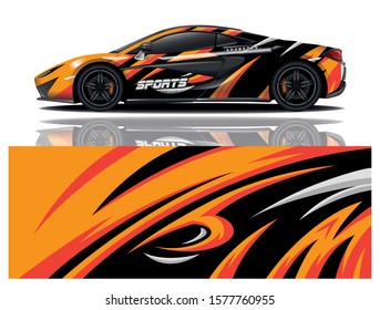 sport car decal wrap design vector