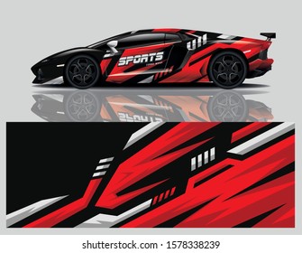 Sport car decal wrap design vector