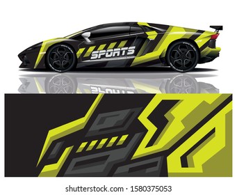 sport car decal wrap design vector