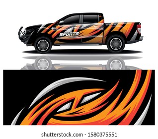 sport car decal wrap design vector