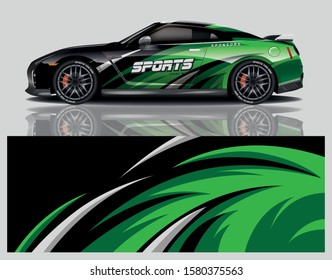 sport car decal wrap design vector