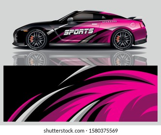 sport car decal wrap design vector