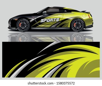 sport car decal wrap design vector