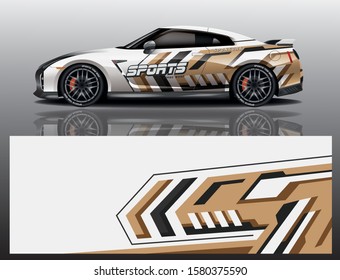 sport car decal wrap design vector
