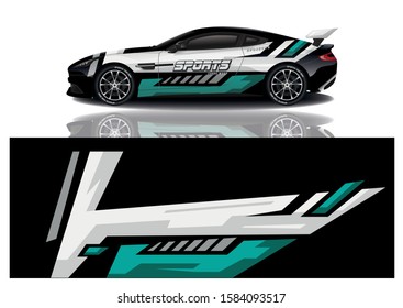 sport car decal wrap design vector