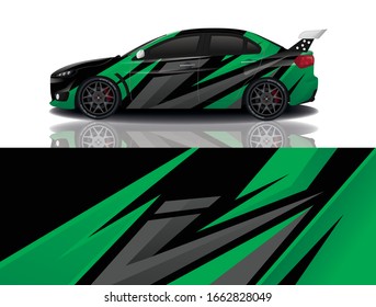 sport car decal wrap design vector