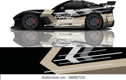 sport car decal wrap design vector