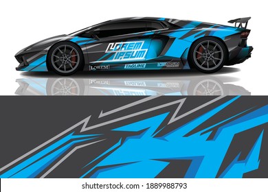 sport car decal wrap design vector