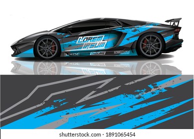 sport car decal wrap design vector