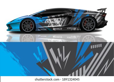 sport car decal wrap design vector