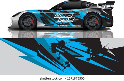 sport car decal wrap design vector