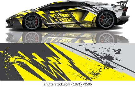 sport car decal wrap design vector