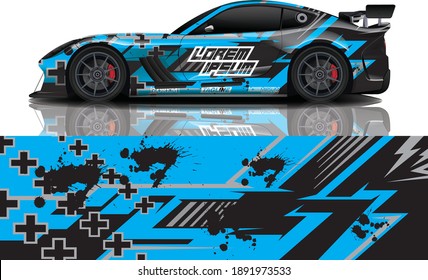 sport car decal wrap design vector