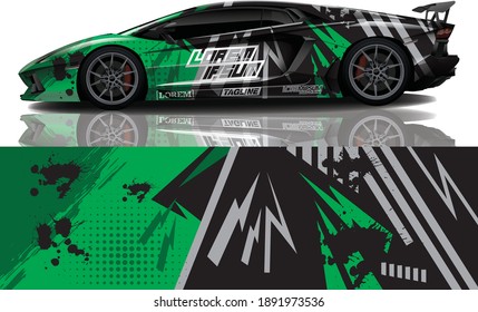 sport car decal wrap design vector