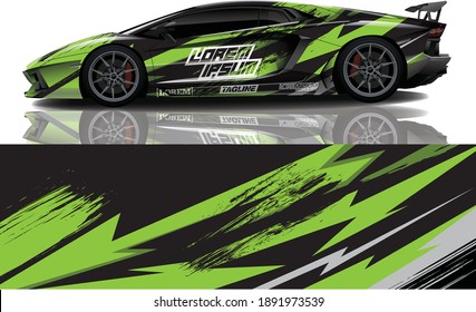 sport car decal wrap design vector