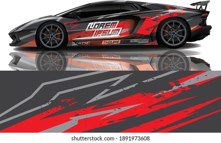 sport car decal wrap design vector