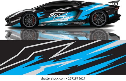 sport car decal wrap design vector