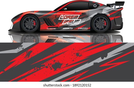 sport car decal wrap design vector