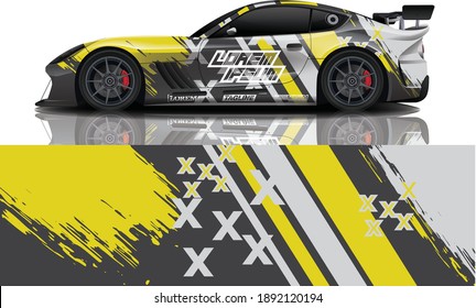 sport car decal wrap design vector