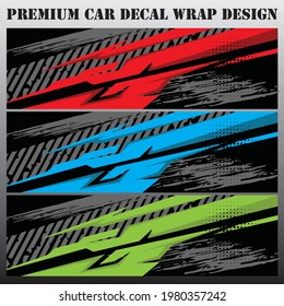 sport car decal wrap design vector