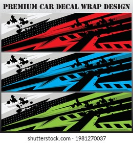 sport car decal wrap design vector