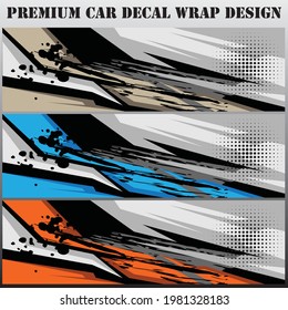 sport car decal wrap design vector