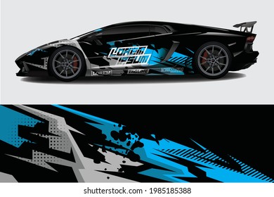 sport car decal wrap design vector