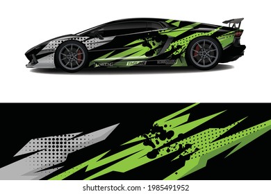 sport car decal wrap design vector