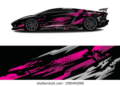 sport car decal wrap design vector