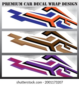 sport car decal wrap design vector