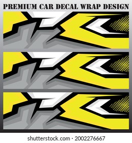sport car decal wrap design vector