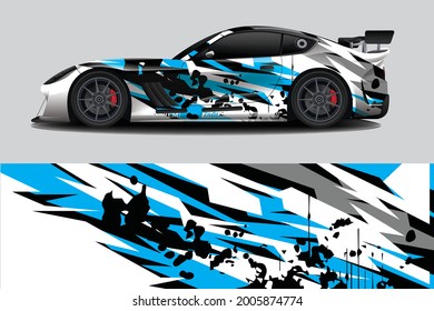 sport car decal wrap design vector