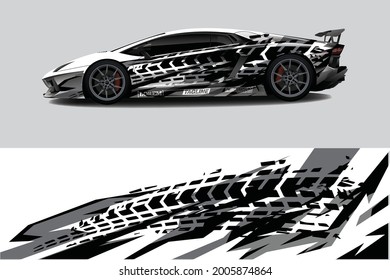 sport car decal wrap design vector