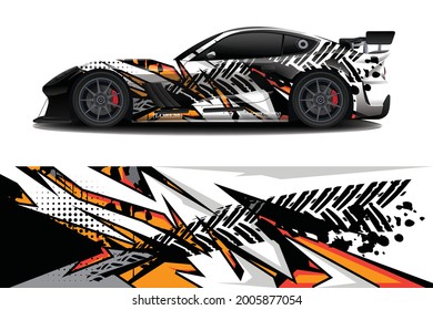 sport car decal wrap design vector