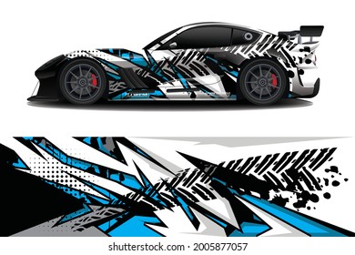 sport car decal wrap design vector