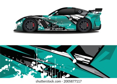 sport car decal wrap design vector