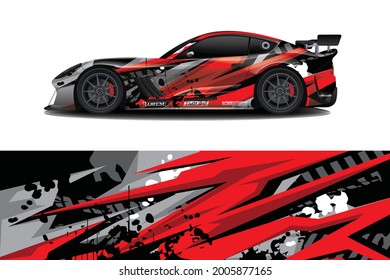 sport car decal wrap design vector