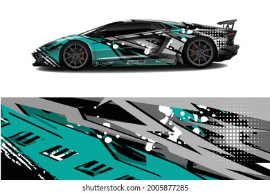 sport car decal wrap design vector