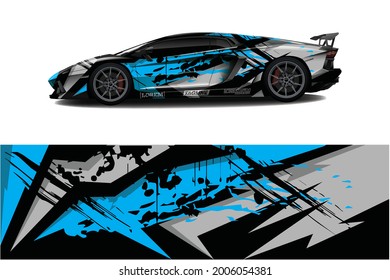 sport car decal wrap design vector