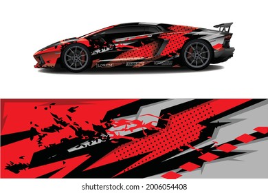 sport car decal wrap design vector